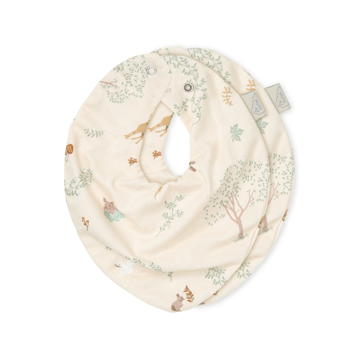 Bandana Bib, Jersey, 2-Pack - GOTS - Woodland