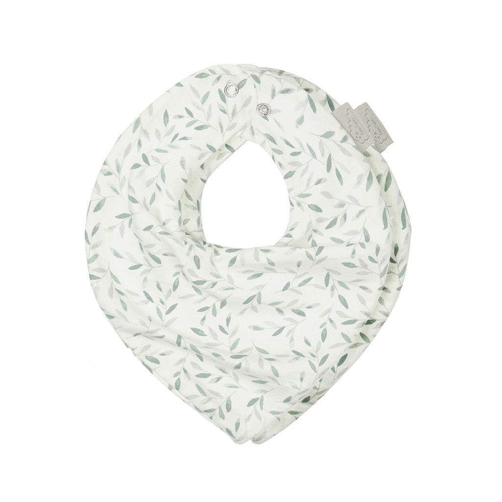 Bavoirs Bandana, Jersey, set de 2 - GOTS Green Leaves