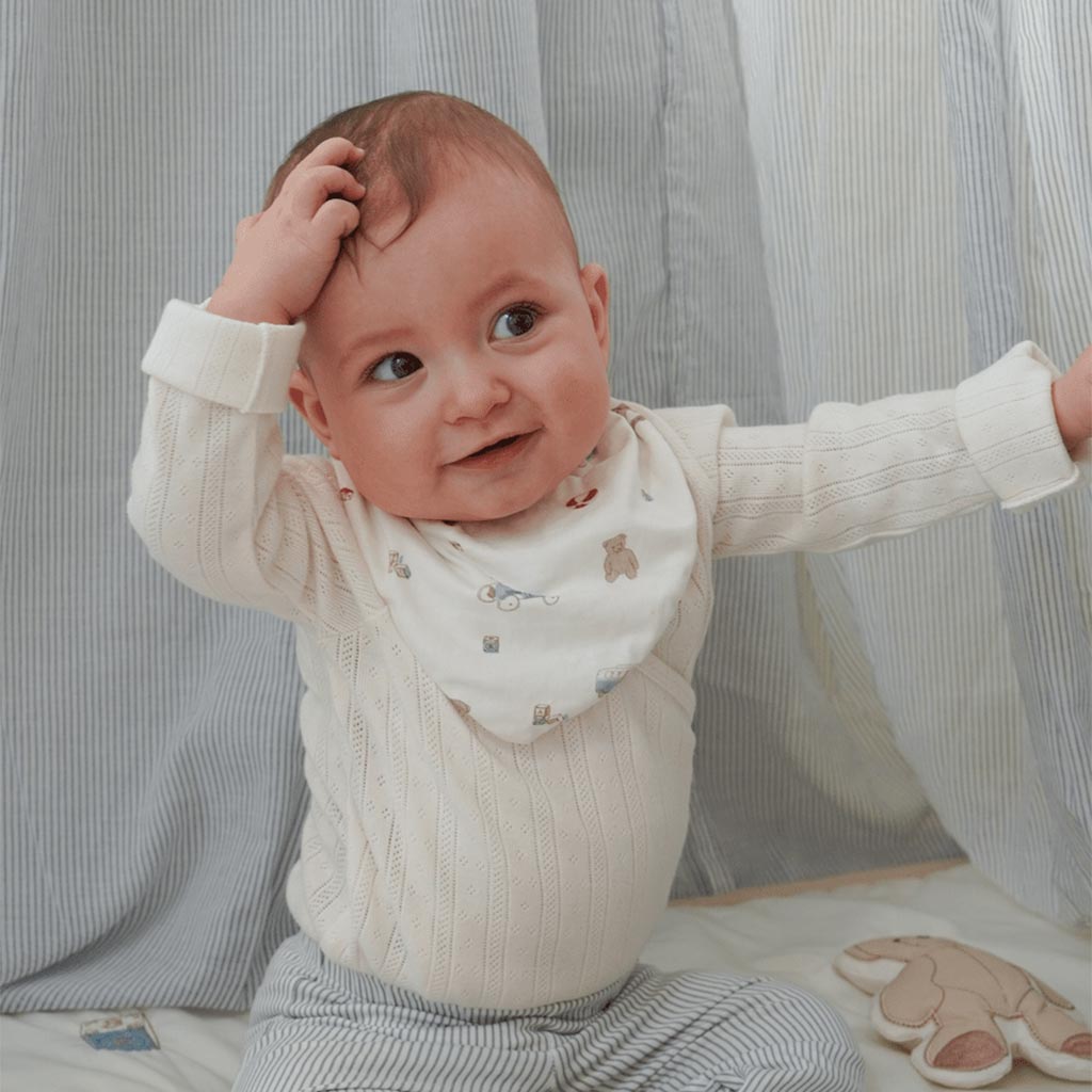 Bavoir bandana en jersey, lot de 2 - GOTS - Vintage Toys