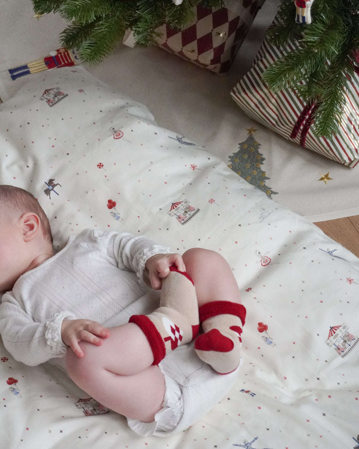 Chaussettes en Éponge Safi, 13-15 - Candy Cane - 3 Pack