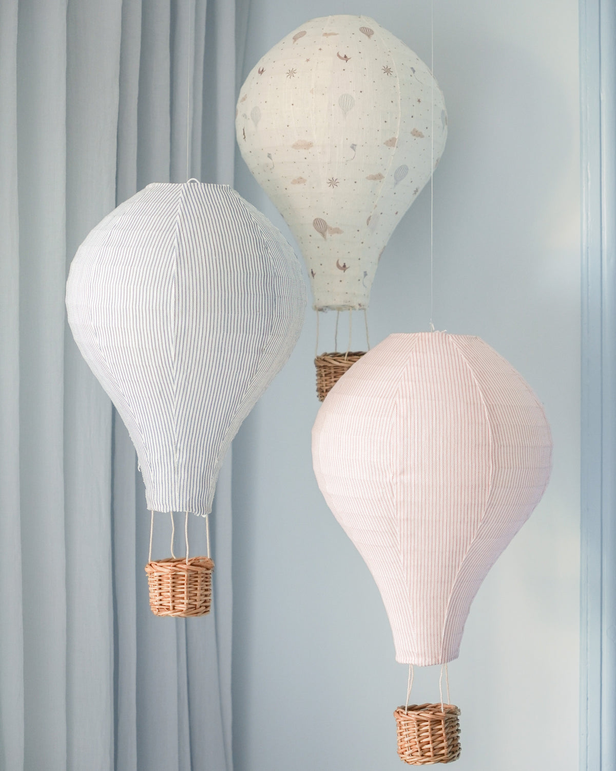 Abat-jour, Montgolfière - Classic Stripes Blue