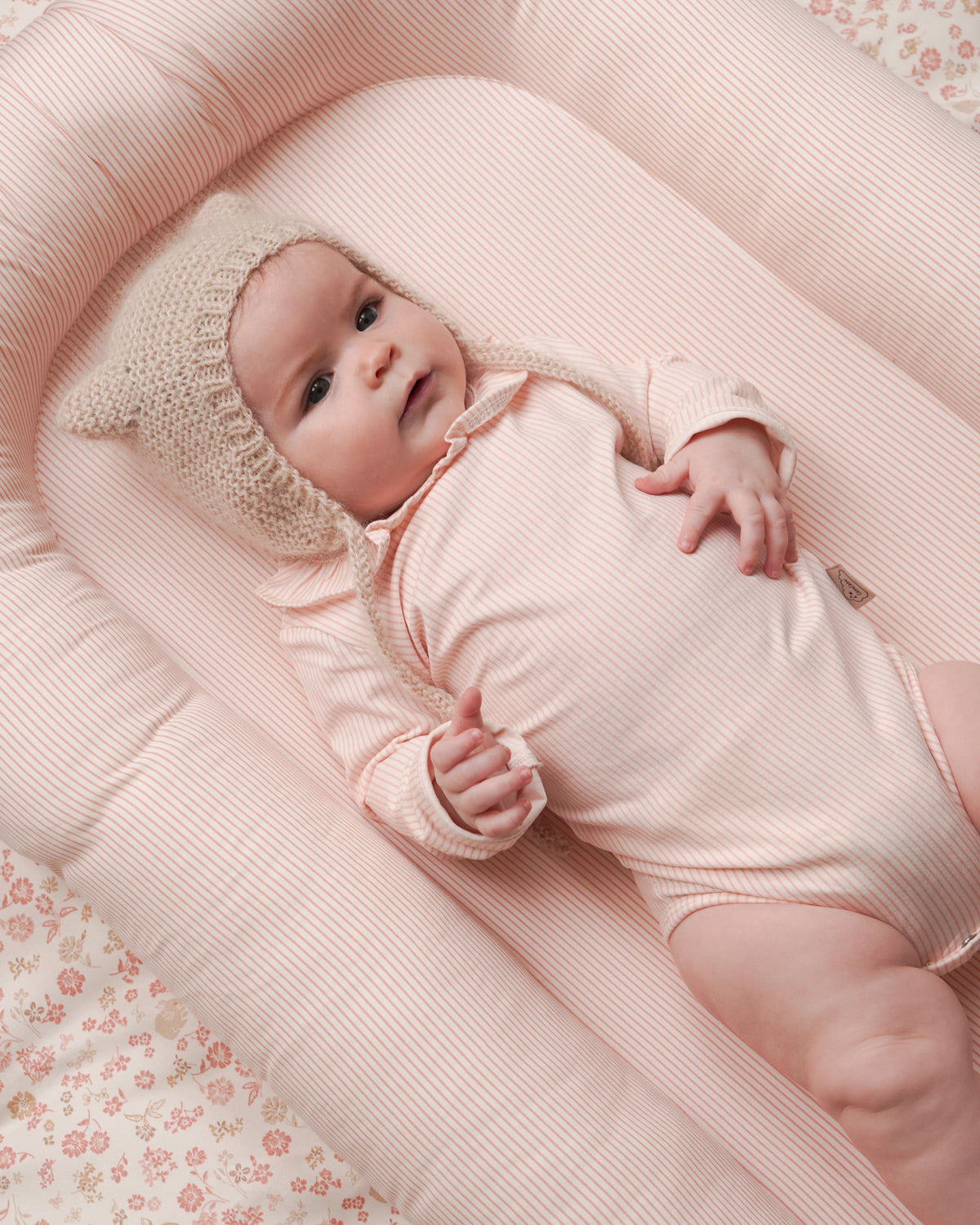 Body manches longues Holly, 56 cm - GOTS - Classic Stripes Rose