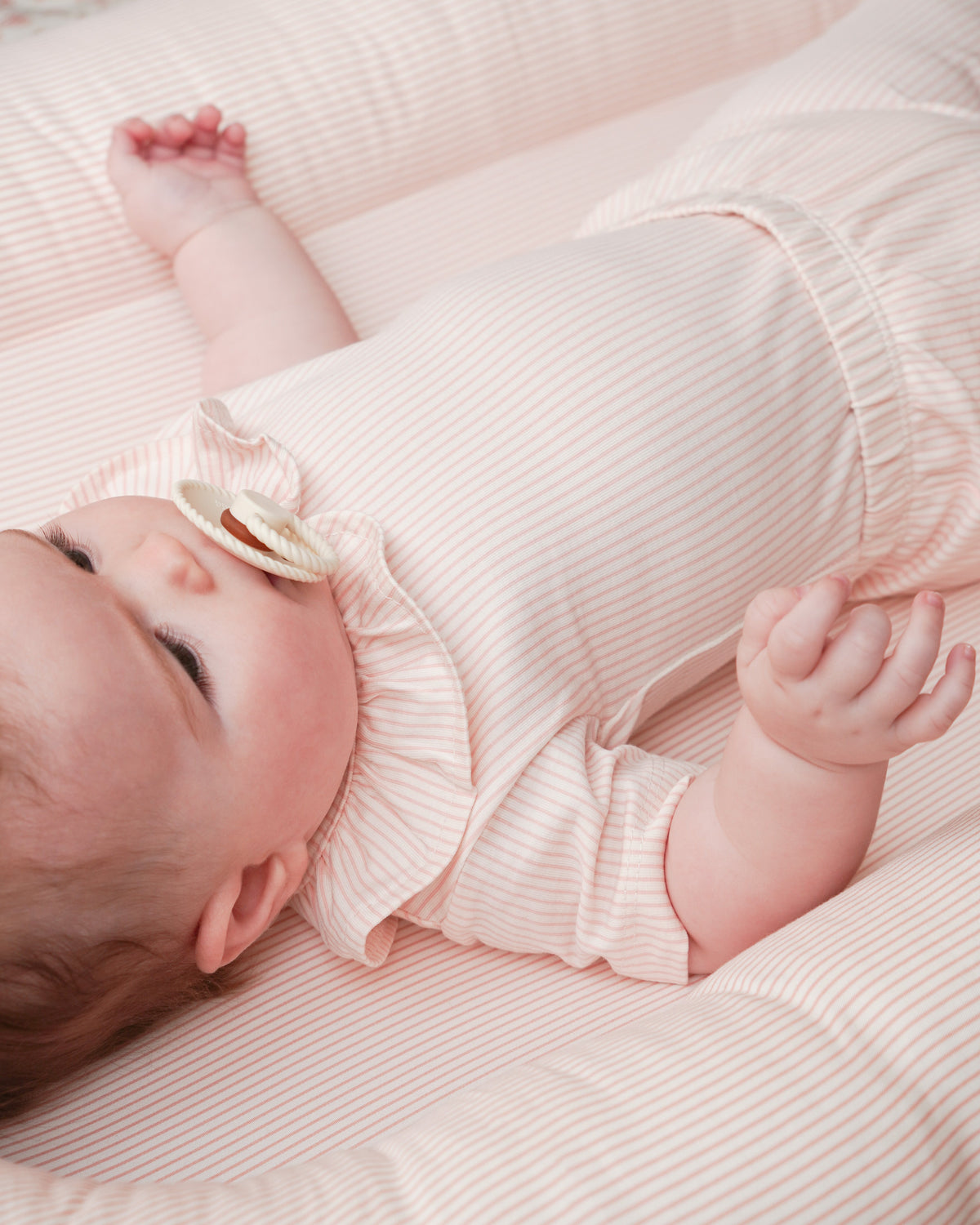 Short Sleeved Body Olivia, 56 cm - GOTS - Classic Stripes Rose
