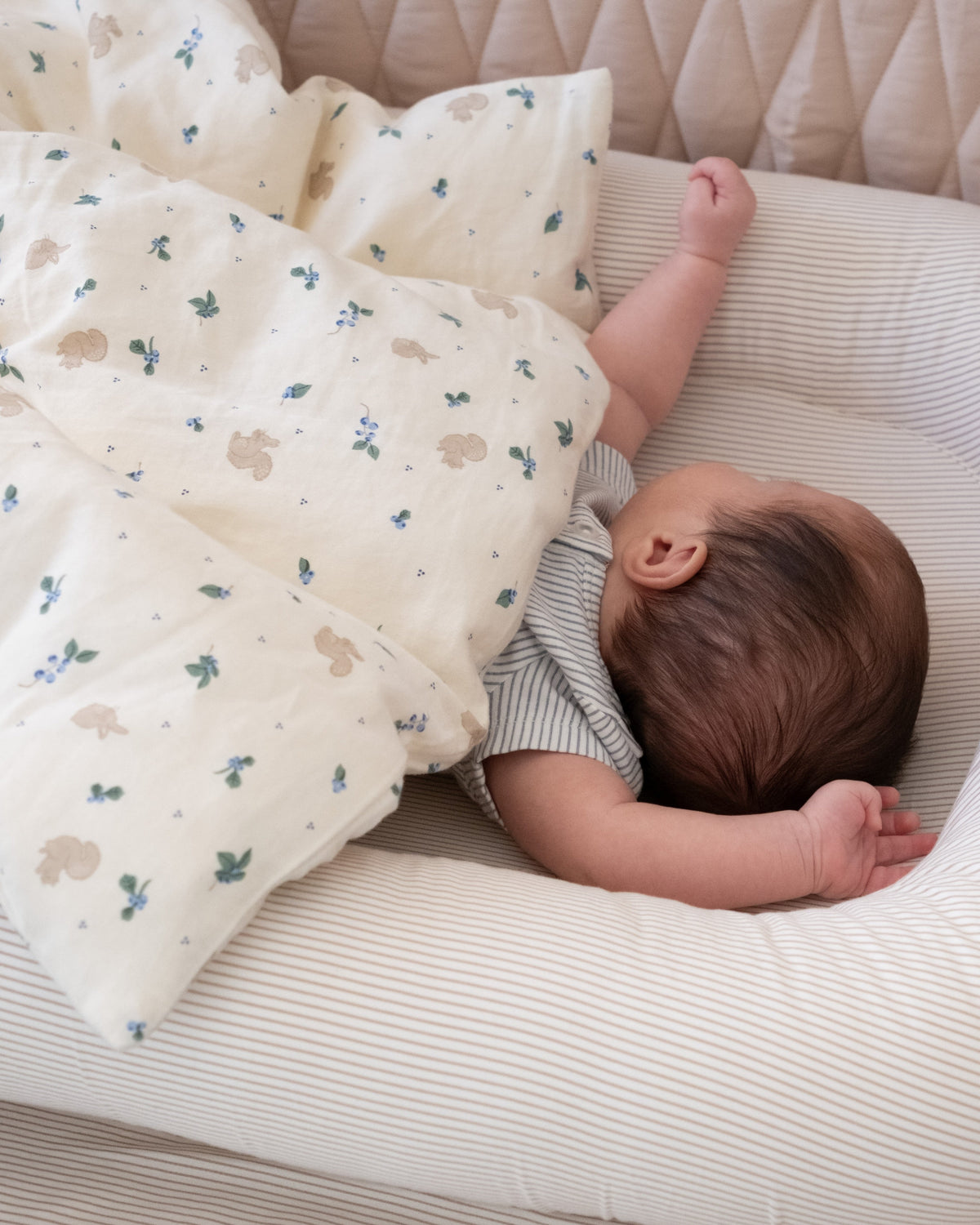 Bedding Set, Baby, 70x100cm - GOTS - Blueberries