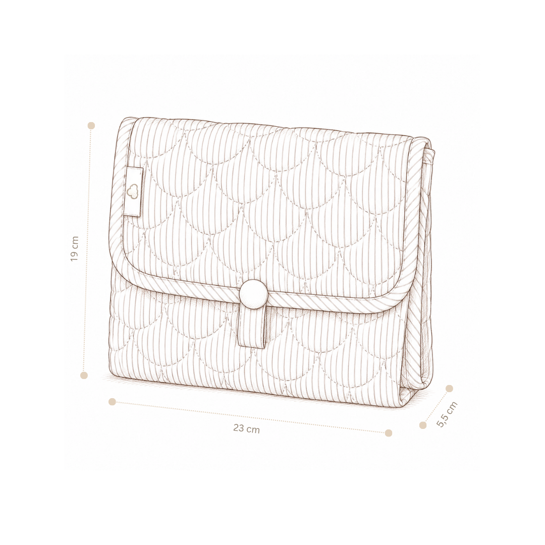 Changing Mat, Quilted - OCS Classic Stripes Camel