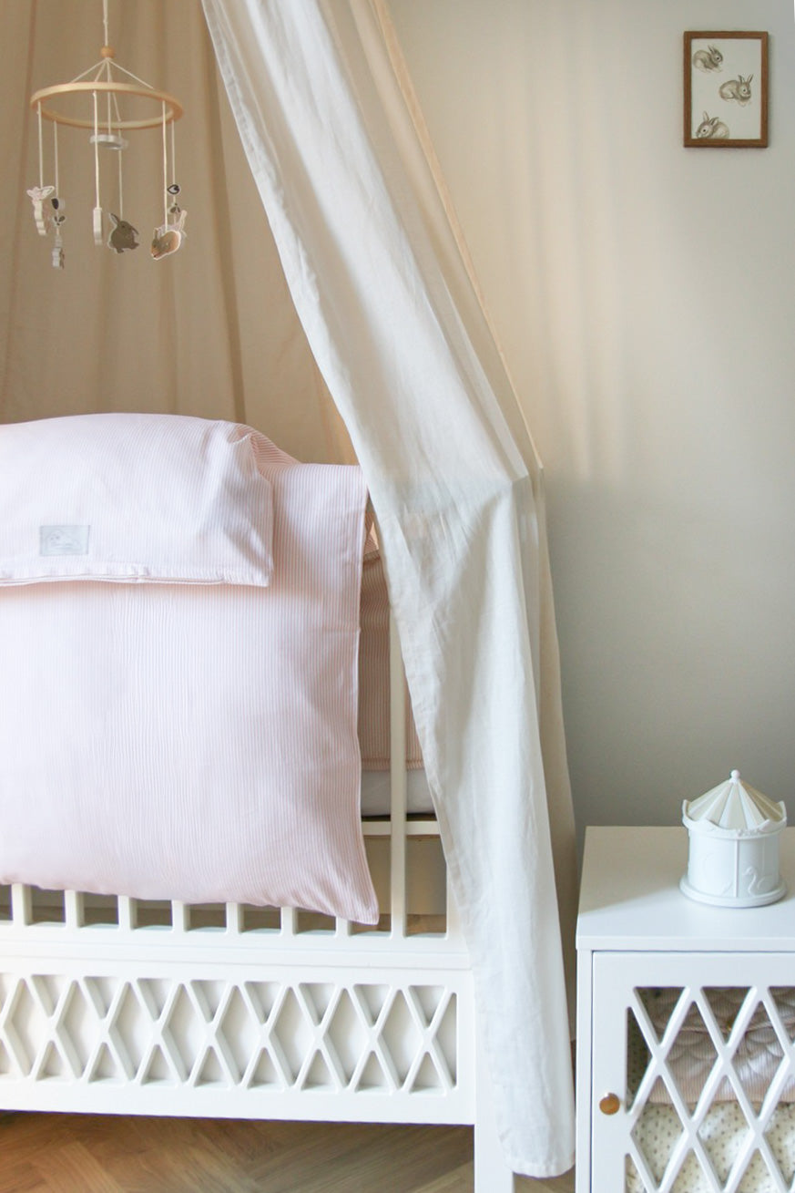Bedding Set, Baby, 70x100cm - GOTS - Classic Stripes Rose