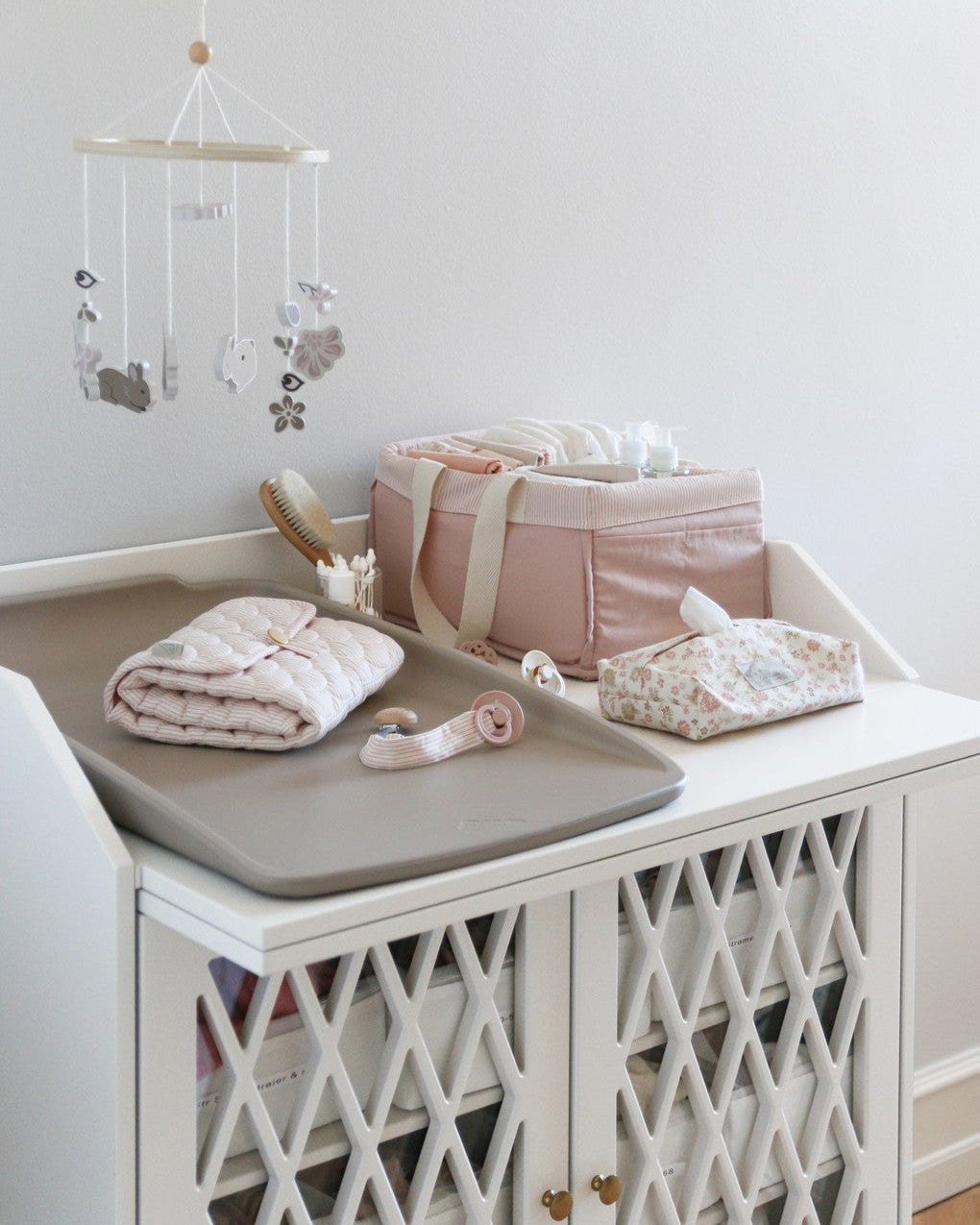 Diaper Caddy - OCS - Classic Stripes Rose