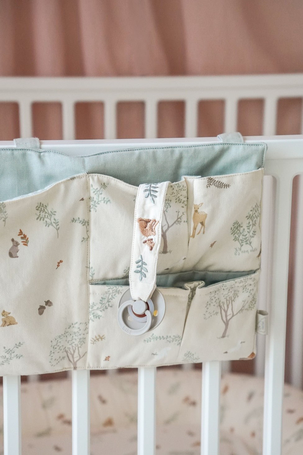 Pochette de rangement pour lit bébé - OCS - Woodland