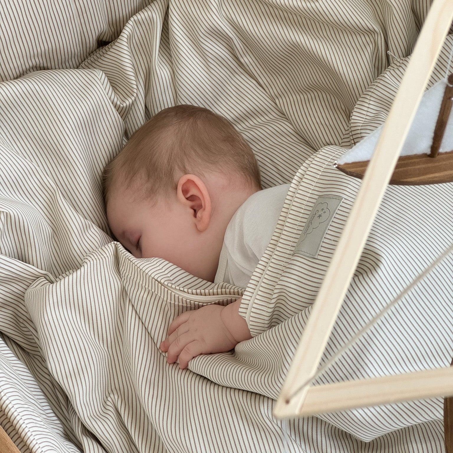 Bedding, Baby, 70x100cm - GOTS Classic Stripes Camel