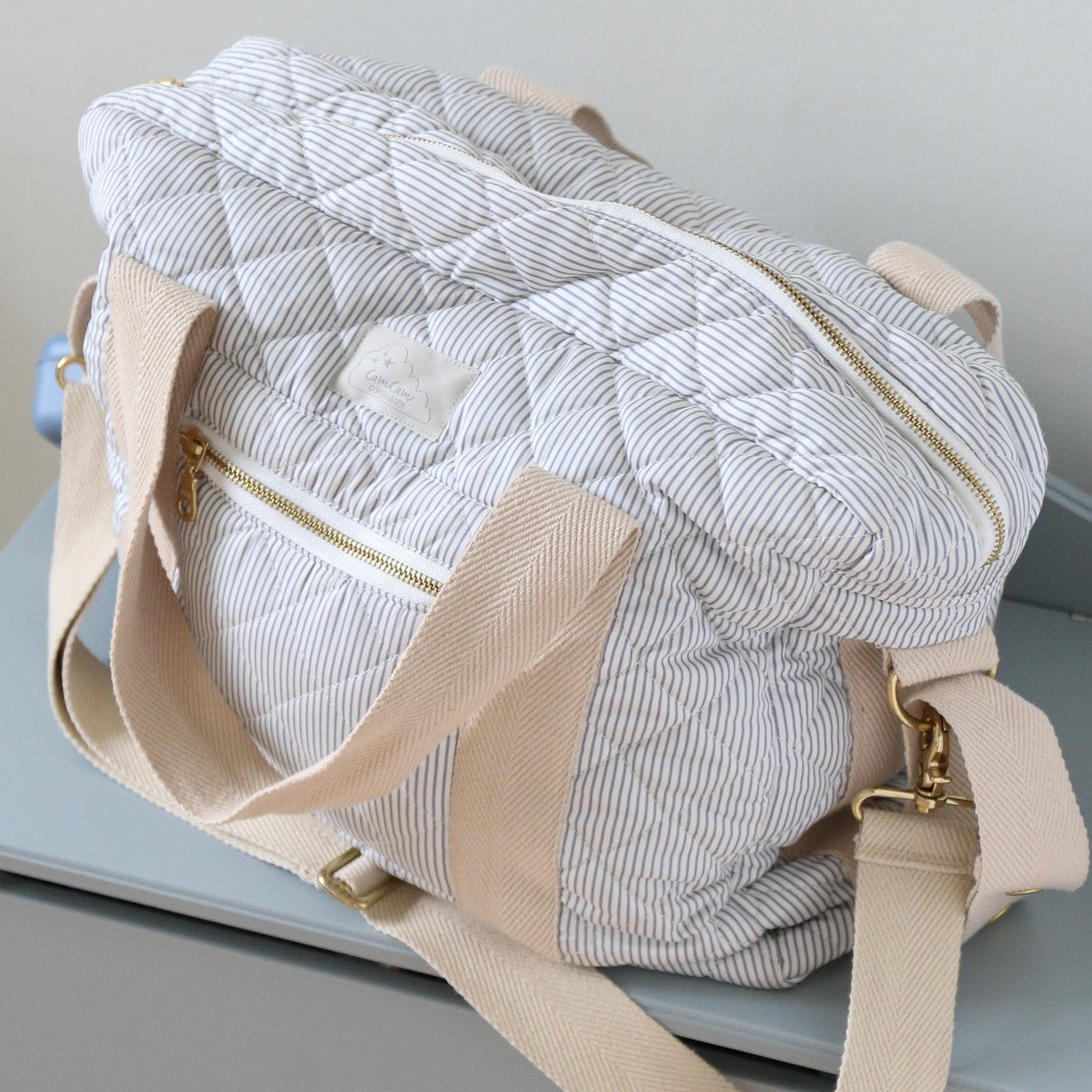 Sac à langer avec sangles - OCS - Classic Stripes Blue