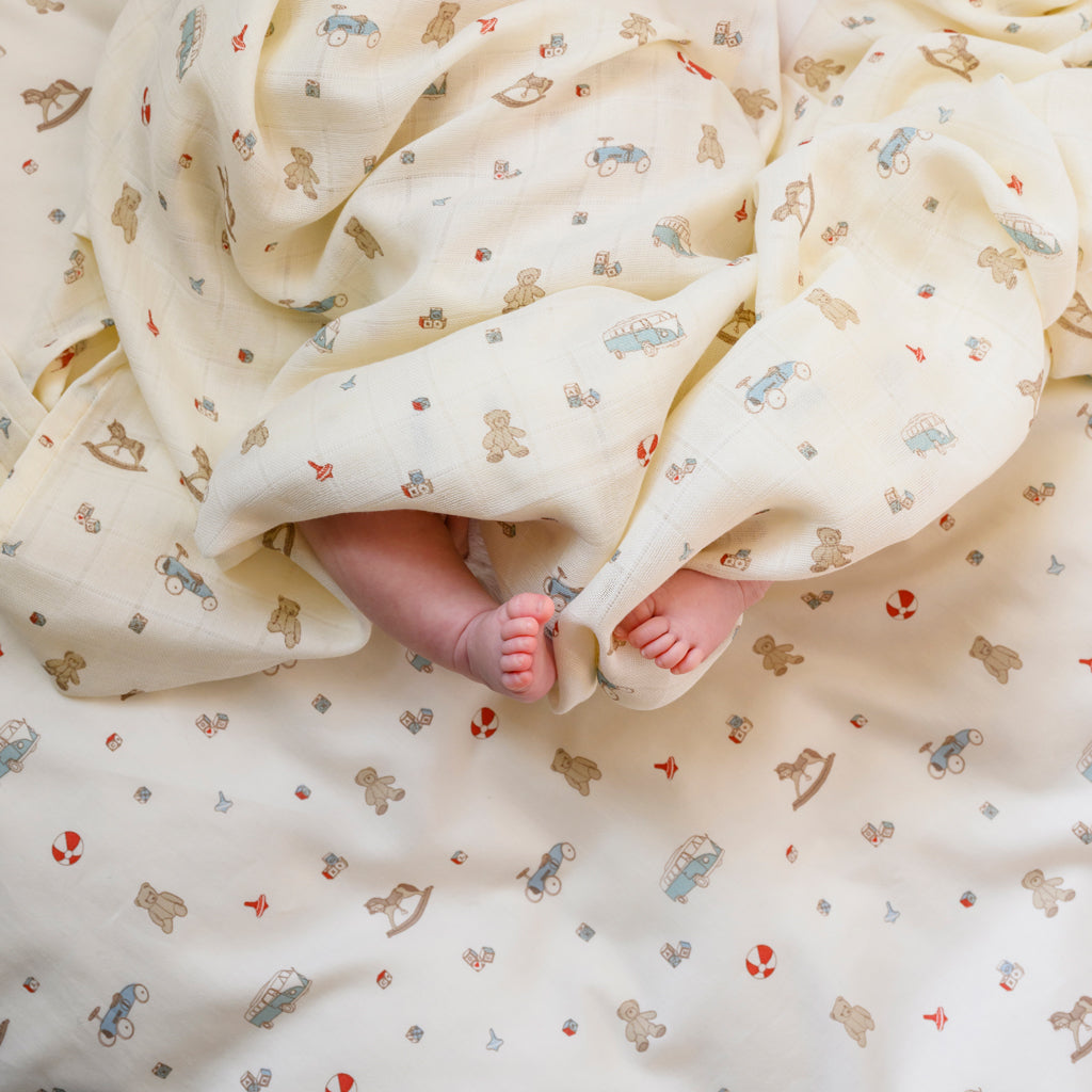 Bedding Set, Baby, 70x100cm - GOTS - Vintage Toys