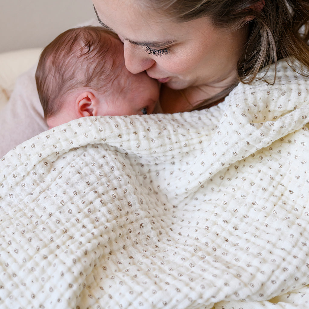 Couverture bébé en mousseline- GOTS - Rowan