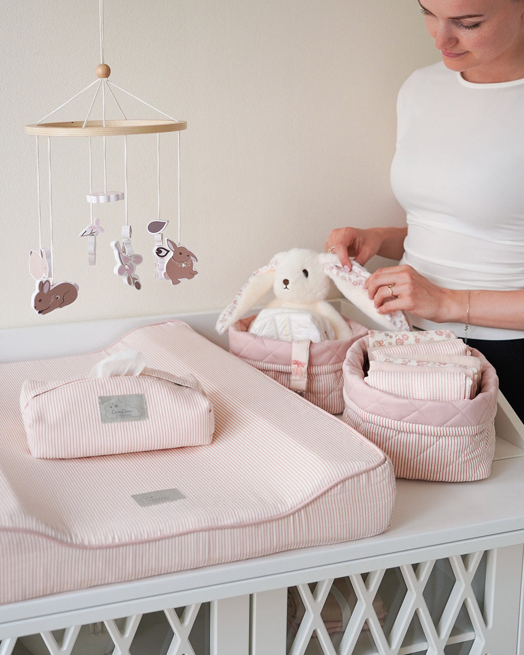 Matelas à langer - OCS - Classic Stripes Rose