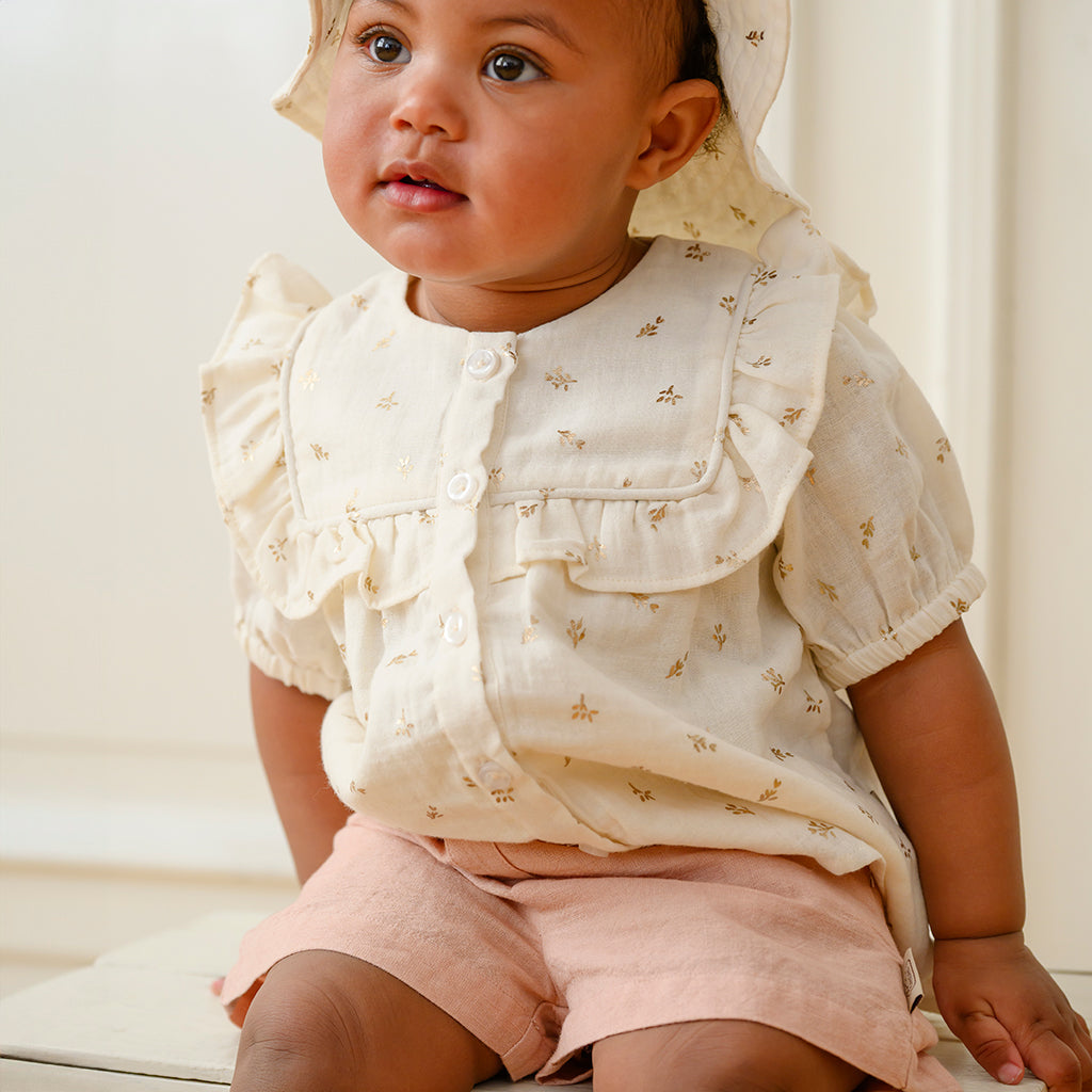 Blouse Cleo - GOTS - Gold Flower