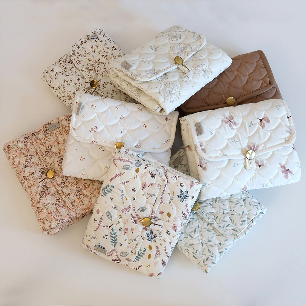 Matelas à langer de voyage, matelassé - OCS Pressed Leaves Rose