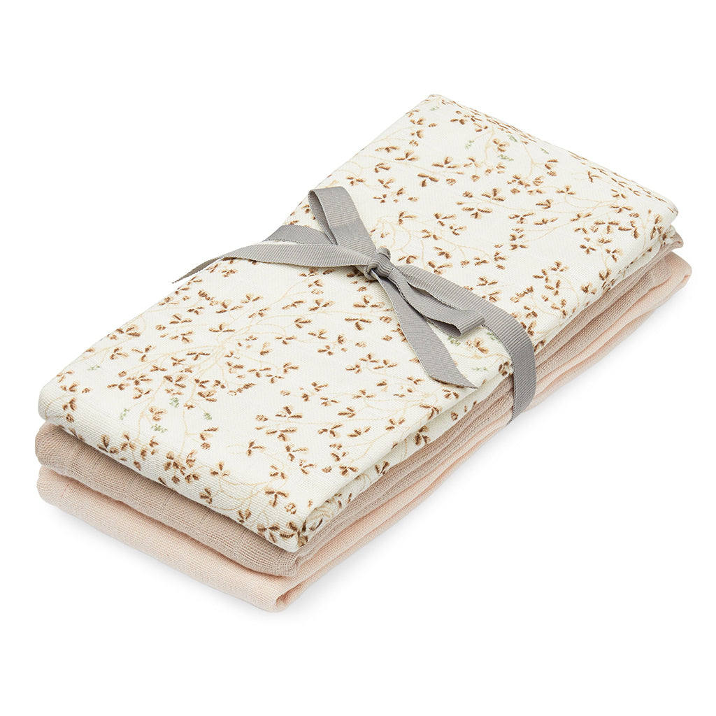 Langes en mousseline, set de 3 - GOTS Mix Lierre, Almond, Hazel