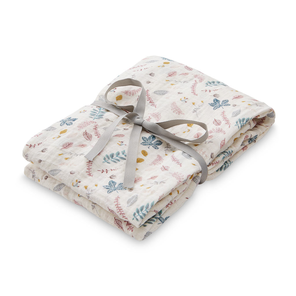 Swaddle - GOTS Pressed Leaves Rose