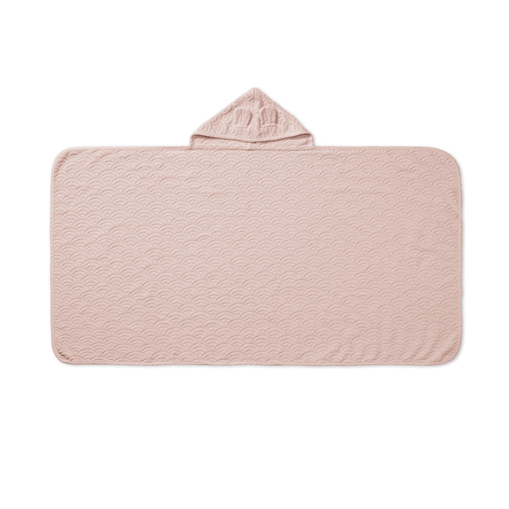 Serviette de bain, Junior, Capuche avec oreilles - GOTS Vieux rose