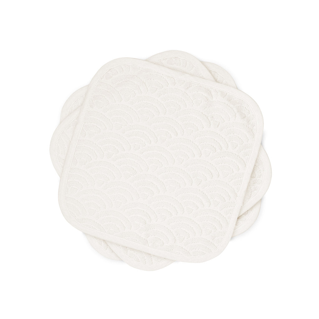 Lingettes de Toilette, paquet de 3 - GOTS Off-Blanc